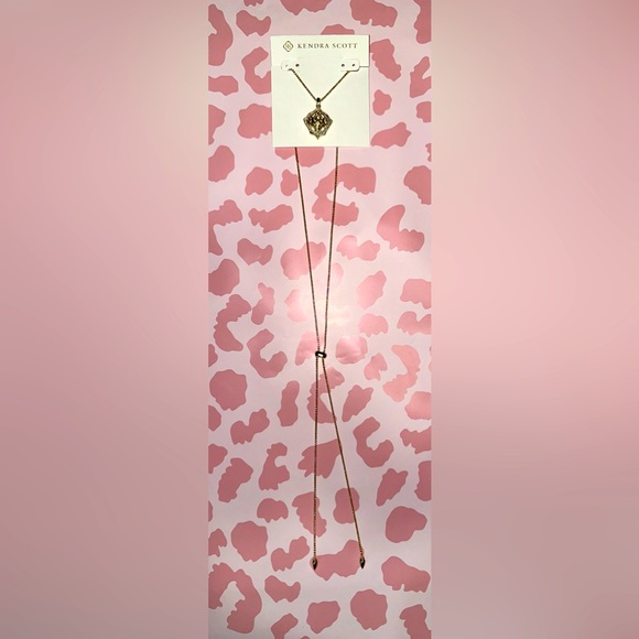 Kendra Scott | Gold Kacey Long Pendant Necklace in Filigree | NEW - Picture 3 of 8